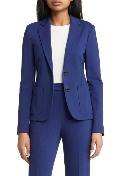 Hugo Boss Women's Extra Slim Fit Blazer In Stretch Fabric In Medieval Blue