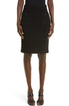 St John St. John Collection Bouclé Twill Knit Skirt In Black