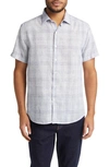 Robert Barakett Concourse Short Sleeve Button-up Shirt In Navy