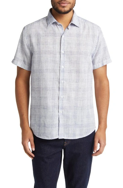 Robert Barakett Concourse Short Sleeve Button-up Shirt In Navy