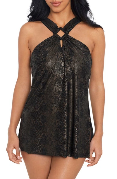 Magicsuit Women's Xantu Beverly High-neck Swim Dress In Black Brown