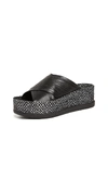 Sigerson Morrison Hana Leather Platform Sandals In Black