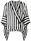 Petar Petrov Wrap-front Striped Blouse In Black