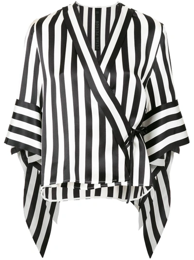 Petar Petrov Wrap-front Striped Blouse