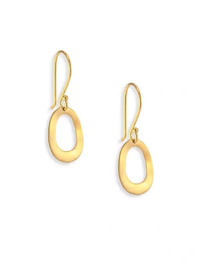 Ippolita Glamazon Sculptural Metal 18k Yellow Gold Mini Open Oval Drop Earrings