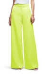 L Agence Women's Pilar Wide-leg Pants In Chartreuse