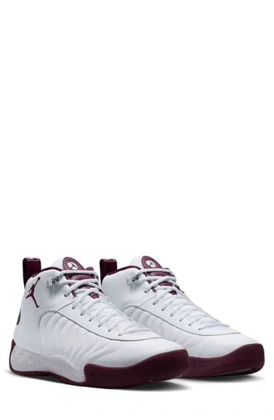 Jordan Jumpman Pro Basketball Shoe In White/maroon/silver