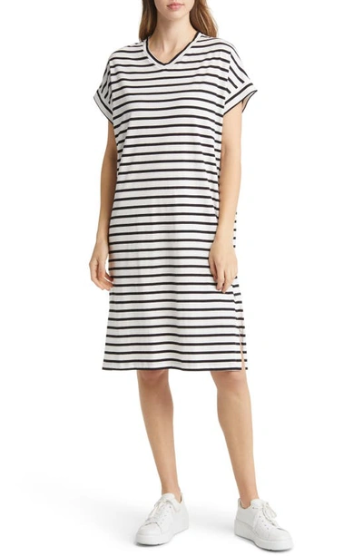 Masai Copenhagen Nabila Stripe Cotton T-shirt Dress In Black