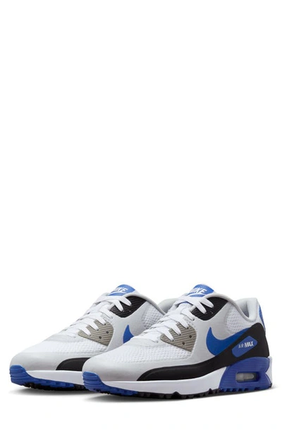 Nike Air Max 90 Trainer In White/ Game Royal/ Black
