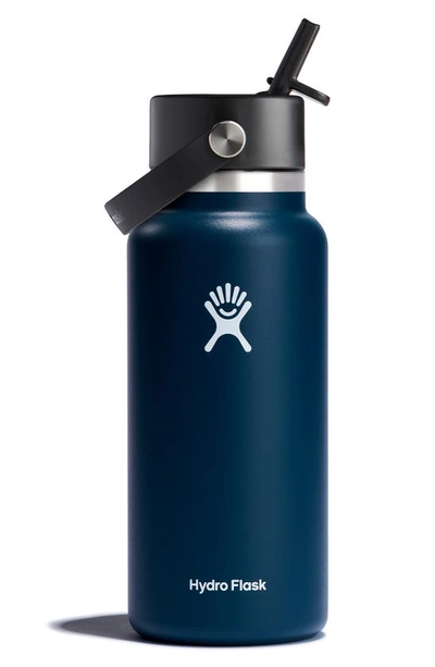 Hydro Flask 32-ounce Wide Mouth Water Bottle With Straw Lid In Indigo