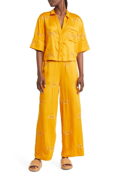 Sani Embroidered Pajamas In Marigold
