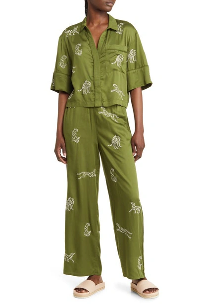 Sani Embroidered Pajamas In Green