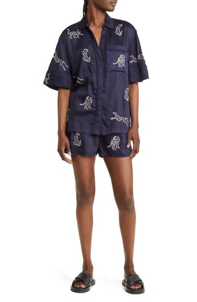 Sani Embroidered Pajamas In Navy