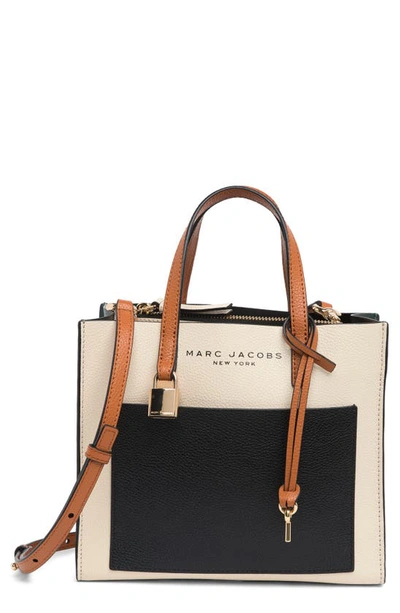 Marc Jacobs Mini Grind Colorblock Leather Tote Bag In Sandshell Multi