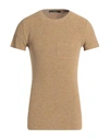Messagerie Man Sweater Camel Size M Linen, Viscose, Lycra In Beige