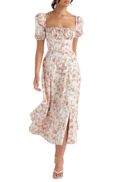House Of Cb Tallulah Floral Cotton Blend Sundress In White/ Pink Floral