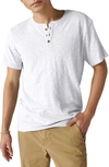 Lucky Brand Short Sleeve Henley In Bright White