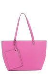 Mali + Lili Estie Recycled Vegan Leather Tote In Pink