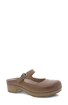 Dansko Bria Mary Jane Clog In Tan Burnished Nubuck