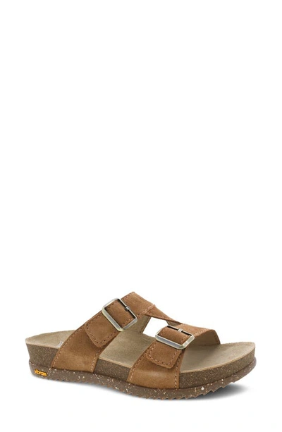 Dansko Dayna Strappy Slide Sandal In Tan Suede