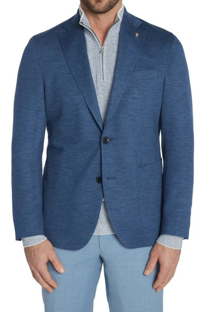 Jack Victor Hampton Solid Knit Wool Blend Sport Coat In Medium Blue