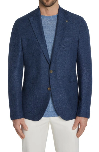 Jack Victor Hampton Solid Knit Wool & Linen Blend Sport Coat In Medium Blue