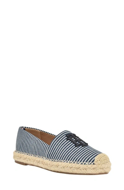 Tommy Hilfiger Peanni Espadrille Flat In Blue Denim Stripe Multi