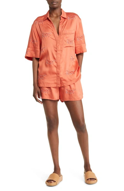 Sani Embroidered Pajamas In Coral
