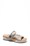 Halsa Footwear Desiree Sandal In Beige/ Silver