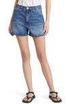 Edwin Amber High Waist Denim Shorts In Idle