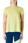 Sweaty Betty Focus Longline Training T-shirt In Lime Green
