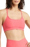 Beyond Yoga Space Dye Slim Racerback Sports Bra In Paradise Coral Heather