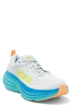 Hoka Bondi 8 Running Shoe In Ice Flow/ Bit Of Blue