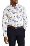 Johnny Bigg William Regular Fit Floral Stretch Cotton Button-up Shirt In White/ Pink/ Blue