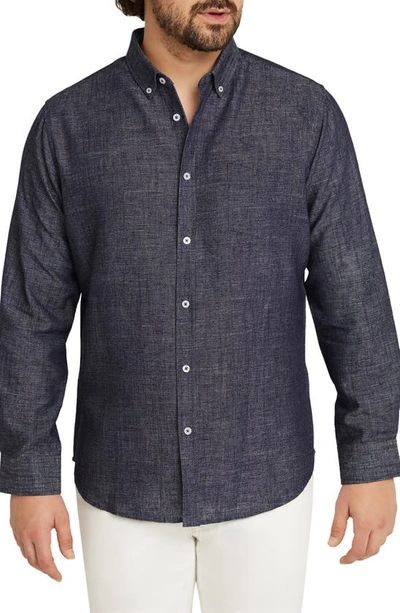 Johnny Bigg Cole Solid Button-down Shirt In Navy