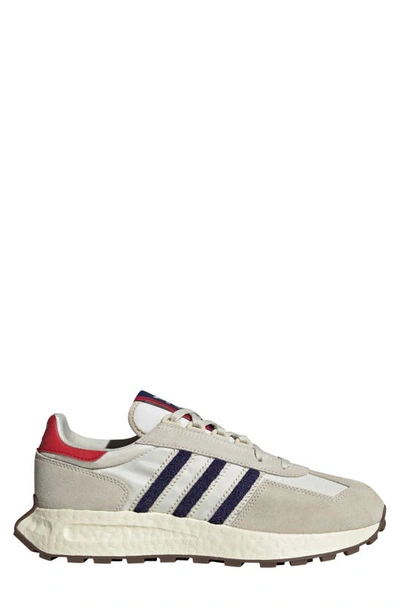 Adidas Originals Retropy E5 Trainer In Off White/ Blue/ Scarlet