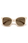 Polaroid 53mm Polarized Square Sunglasses In Ivory/ Bronze Polar