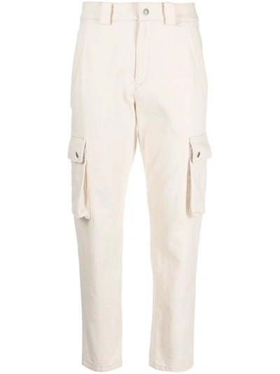 Isabel Marant Evalia Tapered Cotton Cargo Pants In Beige