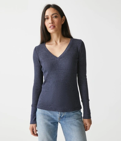 Michael Stars Romeo Thermal V-neck Tee In Admiral