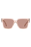 Prada Contrasting Logo Square Acetate & Plastic Sunglasses In Pink