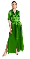 L Agence Klement Cargo-pocket Maxi Dress In Bright Green