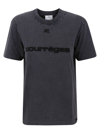 Courrèges Courreges Distressed Dry Jersey T-shirt Tshirt In Grey