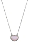Adornia Fine Sterling Silver Birthstone Halo Pendant Necklace In Silver - Opal - October