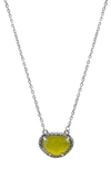 Adornia Fine Sterling Silver Birthstone Halo Pendant Necklace In Silver - Peridot - August