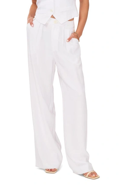 1.state High Waisted Wide Leg Pants In Ultra White