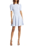 Ted Baker Velvey Puff Sleeve Knit Dress In Baby Blue
