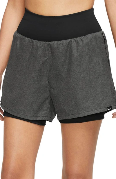 Nike Women's Run Division Mid-rise 3" 2-in-1 Reflective Shorts In Black