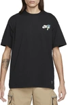 Nike Beach Party Cotton Graphic T-shirt In Black
