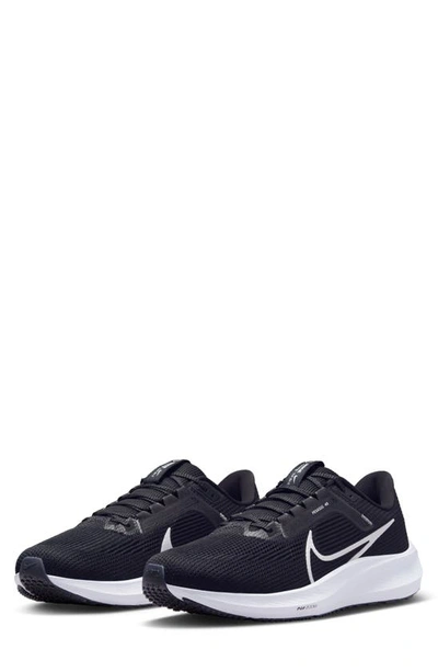 Nike Men's Air Zoom Pegasus 40 Wide-width Running Sneakers From Finish Line In Black/ White/ Iron Grey