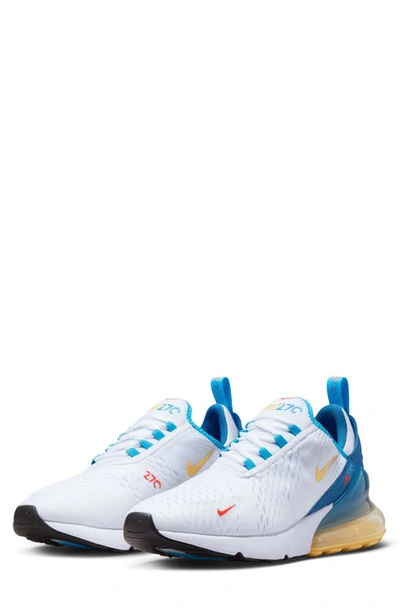 Nike Men's Air Max 270 Shoes In White/citron Pulse/industrial Blue